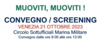 Scritta "Muoviti, muoviti!" e "Convegno / screening"