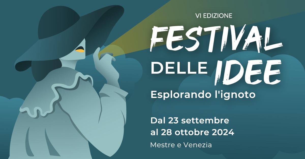 Grafica: a sx disegno di donna con cappello, a dx titolo dell'evento