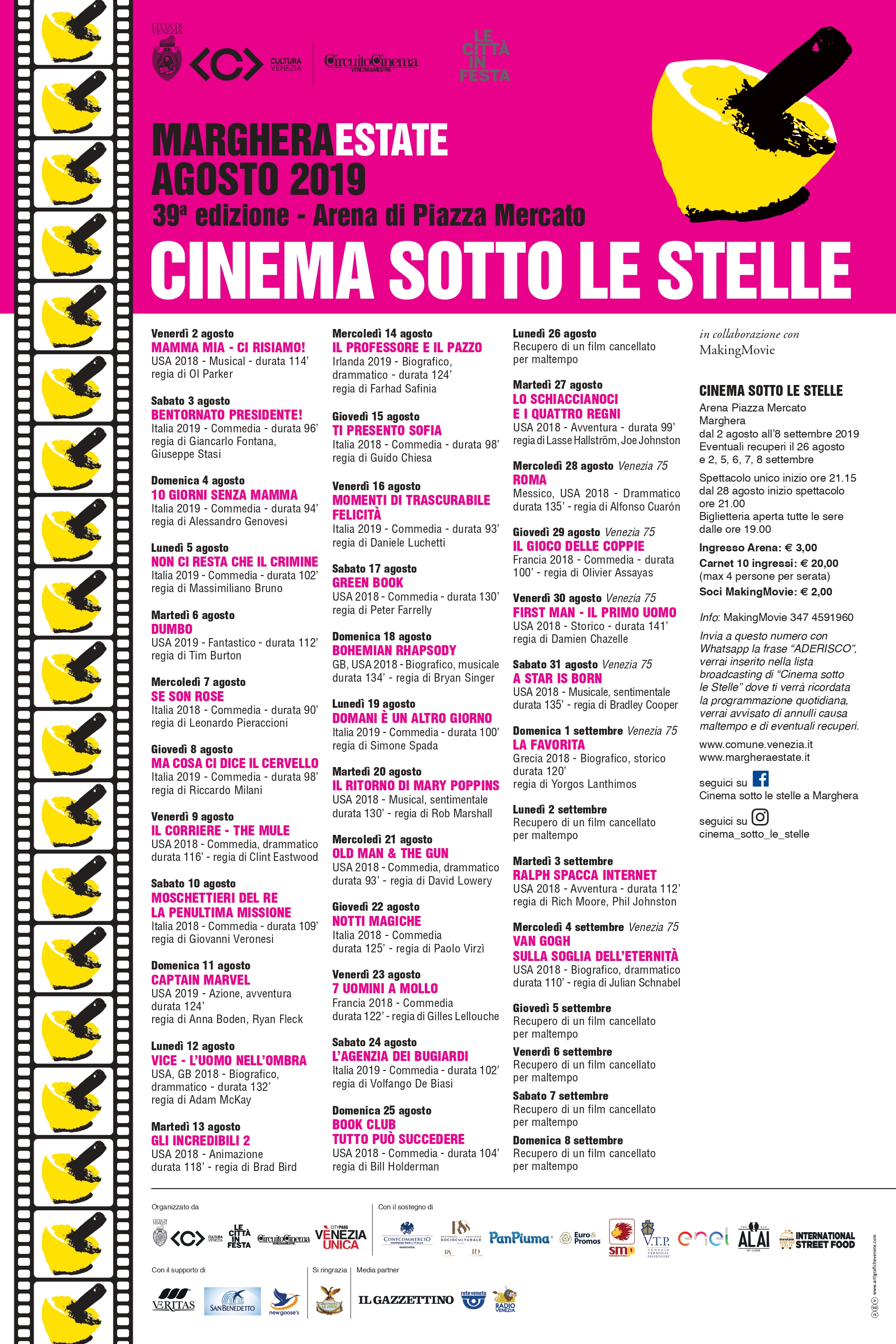 Cinema Sotto Le Stelle. Programma | Comune Di Venezia.